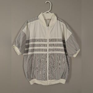 Vintage Dior Monsieur Track Jacket M 80s Striped Zip-Up Retro Sport Style